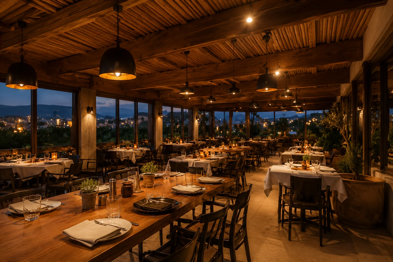 Restaurant atmosphere and cozy dining