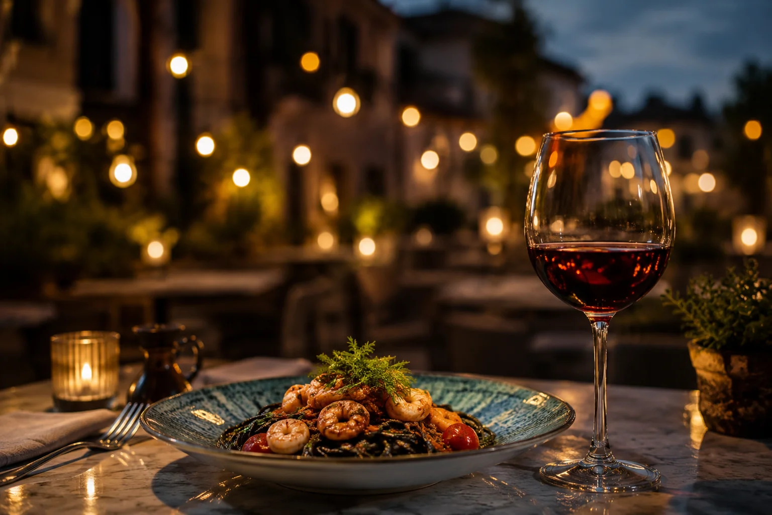Gourmet dish and wine pairing